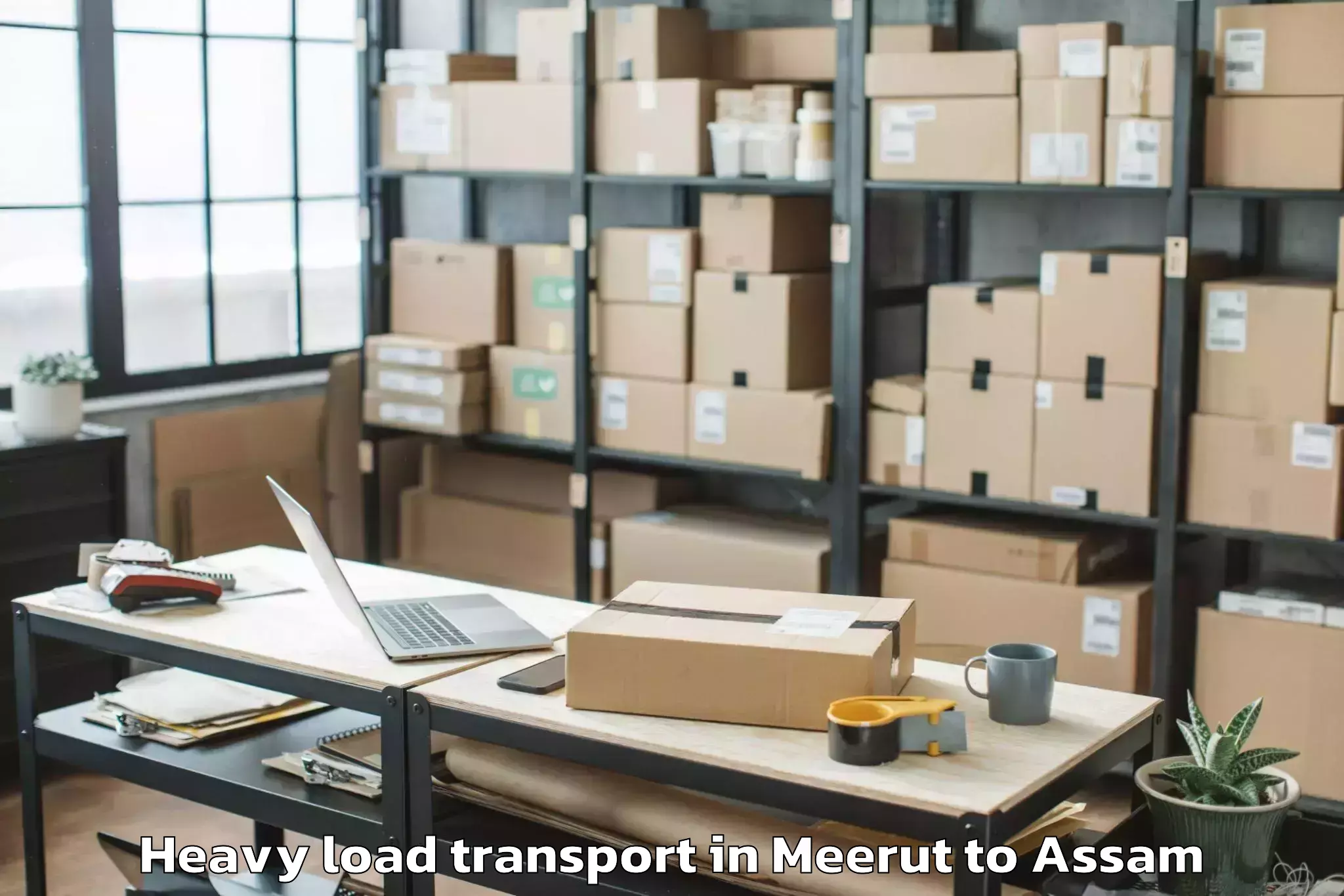 Book Meerut to Rangia Heavy Load Transport Online